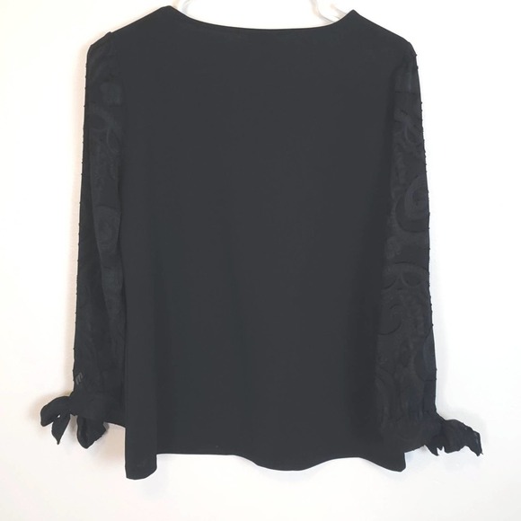 Ann Taylor Factory Black Blouse Tie Sleeve size Small - Picture 5 of 5